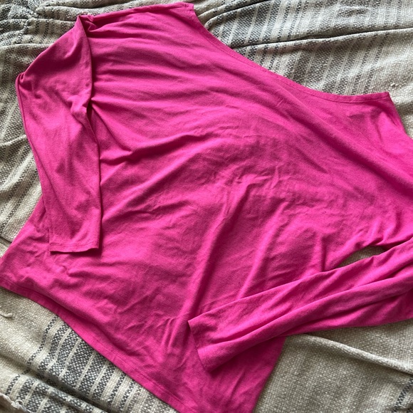 SOLD-Hot Pink Off the shoulder La Senza Longsleeve - Picture 3 of 7